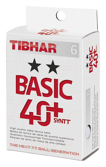 Tibhar ** Trainingsball Basic 40+Syntt 6er weiss